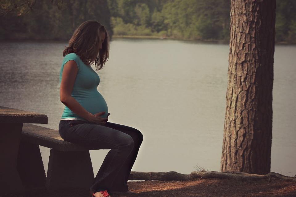 pregnant woman sitting